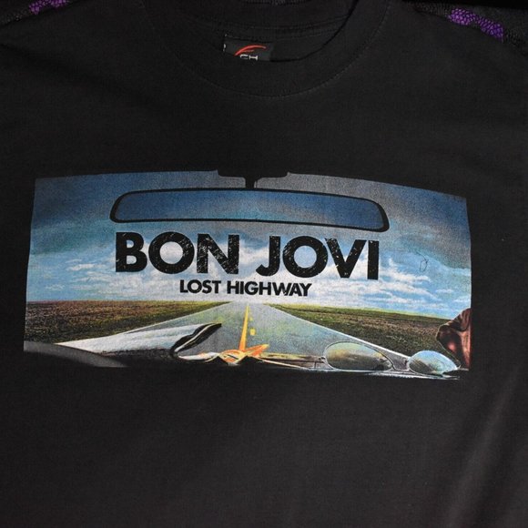 Bon Jovi Lost Highway Concert Tour T-Shirt Men's Medium 2007 Live In Your Face - Picture 5 of 6